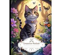 Composition Notebook College Ruled: Whiskers the Cat and Friends, Magical Forest Theme, Size 8.5x11 Inches, 120 Pages
