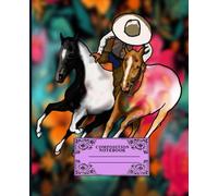 Composition Notebook: Colorful Charro and horses cover, Wide Ruled White Paper, 120 pages, 7.5" x 9.25", Matte Book Cover, for School, Work or Journaling.