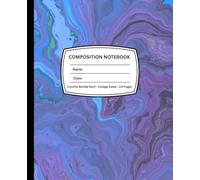 Composition Notebook: Colorful Marble Swirl - College Ruled - 110 Pages