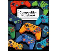 Composition Notebook Colorful Video Game Controllers: Cool Gaming Themed Modern Journal For Kids, College, Students, School . Wide Lined
