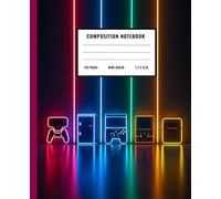 Composition Notebook: Colorful Video Game Controllers | Wide Ruled Journal for Kids, Boys, and Teens | 110 Pages | 7.5" x 9.25"