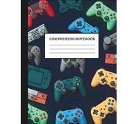 Composition Notebook: Colorful Video Gamer Game Design, Lined Paper Journal, 100 Pages, 8.5 x 11 Inch - For Kids, Teens & Adults