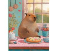 Composition Notebook: Cozy Capybara baking themed Notebook | College Ruled | Journal for planning, study | 7.5 x 9.25 in, 100 Pages
