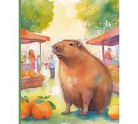 Composition Notebook: Cozy Capybara on fruit market themed Notebook | College Ruled | Journal for planning, study, revising | 7.5 x 9.25 in, 100 Pages