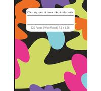 Composition Notebook: Cute 90's Colors and Design | Wide Ruled Notebook | Composition notebook wide ruled, 7.5 x 9.25, 120 Pages, For kids, teens, and adults