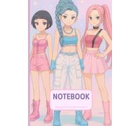Composition Notebook: Cute Anime Girl in K-Pop Style Idol Outfit and Inspired Music Lover Journal for kids, Teens, Back to School and Holiday Gift