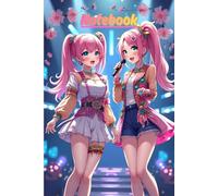 Composition Notebook: Cute Anime Girls in K-Pop Style 6" x 9" 120 Pages, College Ruled Lined Blank Journal for School, College, Kids, Teens, Adults