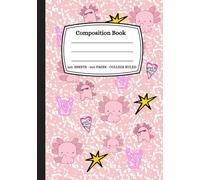 Composition Notebook: Cute Axolotl Rock and Roll Pattern Pink. Blank Lined