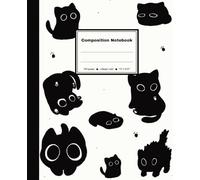 Composition Notebook: Cute Black Cat Pattern, 100 pages, College Ruled, 7.5"x9.25"