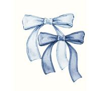 Composition notebook: Cute Blue Bows | Wide Ruled Interior, 7.5 x 9.25, 120 pages, For Kids, Teens, Girls, and Adults