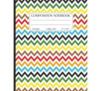 Composition Notebook: Cute Colorful Coquette Chevron Illustration | 7.5" x 9.25” Geometric Diagonal Pattern Aesthetic Check Journal with 120 College ... - School - Work - Home | Preppy Collection