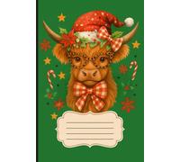Composition Notebook: Cute Highland Cow Christmas Cover with Santa Hat and Holiday Design - Festive Journal for School, Writing, and Notes