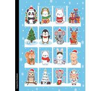 Composition Notebook: Cute Kawaii Animals and Christmas Theme Cover: Wide Ruled Paper for Home, School, College, Office