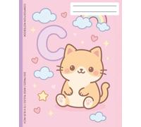 Composition Notebook: Cute Kawaii Cat | Wide Ruled Journal for Girls Ages 4-10 | Pastel Pink Cover: 7.5 x 9.25 in, 100 Pages - Perfect for Journaling, Back to School & Creative Writing