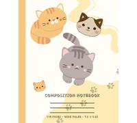 Composition Notebook: Cute Kawaii Cats Journal Notebook | Cute Cat Faces, Paw Prints & Pastel Aesthetic - Perfect for School, Journaling, Writing & ... Students | Wide Ruled 110 Pages; 7.5" x 9.25"