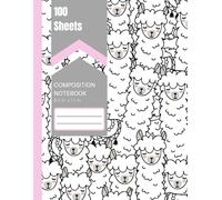 Composition Notebook: Cute Kawaii LLama, 100 Pages (8.5"x11") College Ruled Journal Notebook For Boys, Girls, Teens, Kids, Students, Adults, Teachers, Notes Writing, Gift