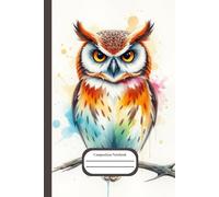 Composition Notebook: Cute Owl - 101 wide ruled pages - Space for little drawings included - 6x9 - ideal for school