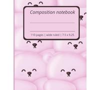 Composition Notebook | Cute pastel pink teddy bears | Wide ruled | 110 pages | 7.5 X 9.25 inches