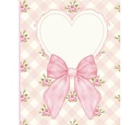 Composition notebook: cute pink coquette heart flowers and bow journal, wide ruled, 7.5 x 9.25, 120 pages, for kids, teens and adults