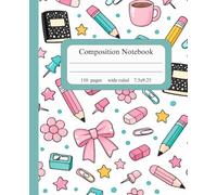 Composition Notebook: Cute Pink Preppy Journal | Aesthetic Pastel School Supplies Pattern for Teen Girls, College Students & Teachers | 110 Wide Ruled Pages