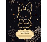 Composition Notebook: Cute Sweet Bunny Moon, Floral for School & Writing, Teens, Girls, Students, 7.5x9.25 inches, 120 Pages