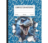Composition Notebook: Dinosaur Blue Marble Design | 7.5" x 9.25” T Rex Dino Busting Through the Cover Animal Themed Journal with 120 Wide Ruled Pages ... - Girls - Kids - Teens | Animal Collection