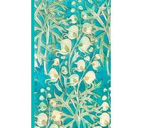 Composition Notebook Dot Grid Paper: A charming, botanical, vintage pattern with white flowers on a blue and turquoise background.: Cute Aesthetic Notebook For College, Students, School, Work, Office.