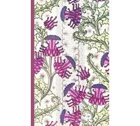 Composition Notebook Dot Grid Paper: A lovely botanical vintage pattern with purple thistle flowers on a pale green background.: Cute Aesthetic Notebook For College, Students, School, Work, Office.