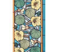 Composition Notebook Dot Grid Paper: A lovely vintage floral illustration with large nasturtiums in a stained glass style.: Cute Aesthetic Notebook For College, Students, School, Work, Office.