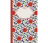 Composition Notebook Dot Grid Paper: Lovely vintage floral pattern with muted red flowers among navy blue and green leaves.: Cute Aesthetic Notebook For College, Students, School, Work, Office.