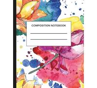 Composition Notebook: Elegant Floral Squared Pages with Margin for Neat Writing, Schoolwork, Sketching, and Planning