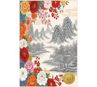 COMPOSITION NOTEBOOK: Ethereal Blooms and Mist Paperback Notebook | Traditional Chinese Landscape Art Journal 6x9 | Luxury Asian Floral & Shanshui Aesthetic Stationery 160 Pages