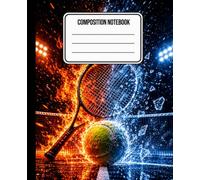 Composition Notebook: Fire and Water Tennis Cover, College Ruled Lined Paper Journal for Boys, Kids, Teens & Sports Fans, 110 Pages, 7.5 x 9.25 in