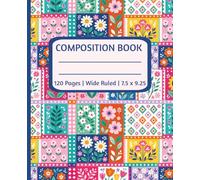 Composition Notebook Floral Journal Wide Ruled Notebook Teen Class Notes Composition Pretty Women Journal 7.5 x 9.25 120 Pages