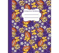 Composition Notebook: Football Team Cheerleader Purple and Yellow Gold Floral - 7.5 x 9.25" College Ruled, 110 Pages, School and Office Writing Journal