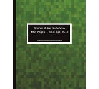Composition Notebook for Boys - Green Gaming Pixels - College Rule