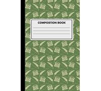 Composition Notebook For Creative Writing: 180 Cream Lined Pages, Typewriter Design, Leaf green.