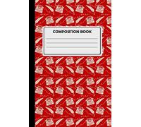Composition Notebook For Creative Writing: 180 Cream Lined Pages, Typewriter Design, Red.