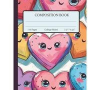 Composition Notebook for Students: College Ruled | 7.5" x 9.25" | 110 page | Cute Heart Doodle Design
