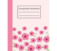 Composition Notebook for students :: Cute, pink, college, ruled, kawaii, flower pattern, aesthetic