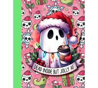 Composition Notebook: Ghost Jolly Notebook | Funny Christmas Reading Journal for Book Lovers | 7.5 x 9.25 | 126 pages | Lined Journal for Readers, Writers & Tired Moms | WonderDame Studios