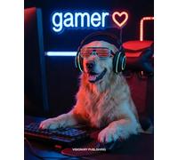 Composition Notebook: Golden Retriever Gamer, 120 College Ruled Pages, 7.5 x 9.25 in, Pawsitive Vibes Only Neon Dog Gaming Journal: Cool Aesthetic ... Neon Video Game Themed Notebook for Students.