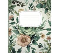 Composition Notebook: Green Floral