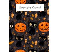 Composition Notebook: Halloween Wide Ruled Lined Journal, 110 Pages, Spooky Cute Ghost & Pumpkin Whimsical Ghotic Aesthetic School Workbook for Kids, Teens, and College.