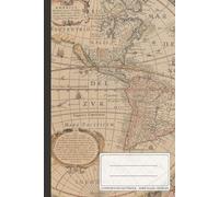Composition Notebook Hardcover Wide Ruled: Vintage Map, world atlas, Wide-Ruled Lined Paper Journal, 123 Pages, Notebook for college, Teens, Kids, Students.
