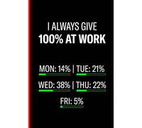 Composition Notebook: I Always Give 100% At Work: 100 Pages, 6x9 College Ruled Journal | Funny Office Sarcasm & Work Week Humor | Snarky Coworker Gag ... & Women | Professional Burnout Venting Diary