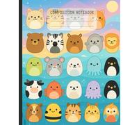Composition Notebook: Kawaii Animals, Wide Ruled, 7.5 x 9.25 inches, 100 Pages For Teens, Students, Soft Toy Lovers, and Notes ( Notebook )