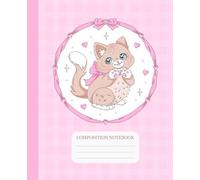 Composition Notebook: Kawaii Cute Cat Journal with Pink Plaid Cover - College Ruled Notebook for Girls, Teens, and Cute Stationery Lovers
