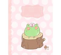 Composition Notebook: Line Paper Cute Frog and Kawaii Polka Dot Pattern Pink Preppy Composition Book
