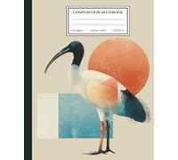 Composition Notebook: Mid-century Modern White Ibis Journal for School, College, Travel or Gifting